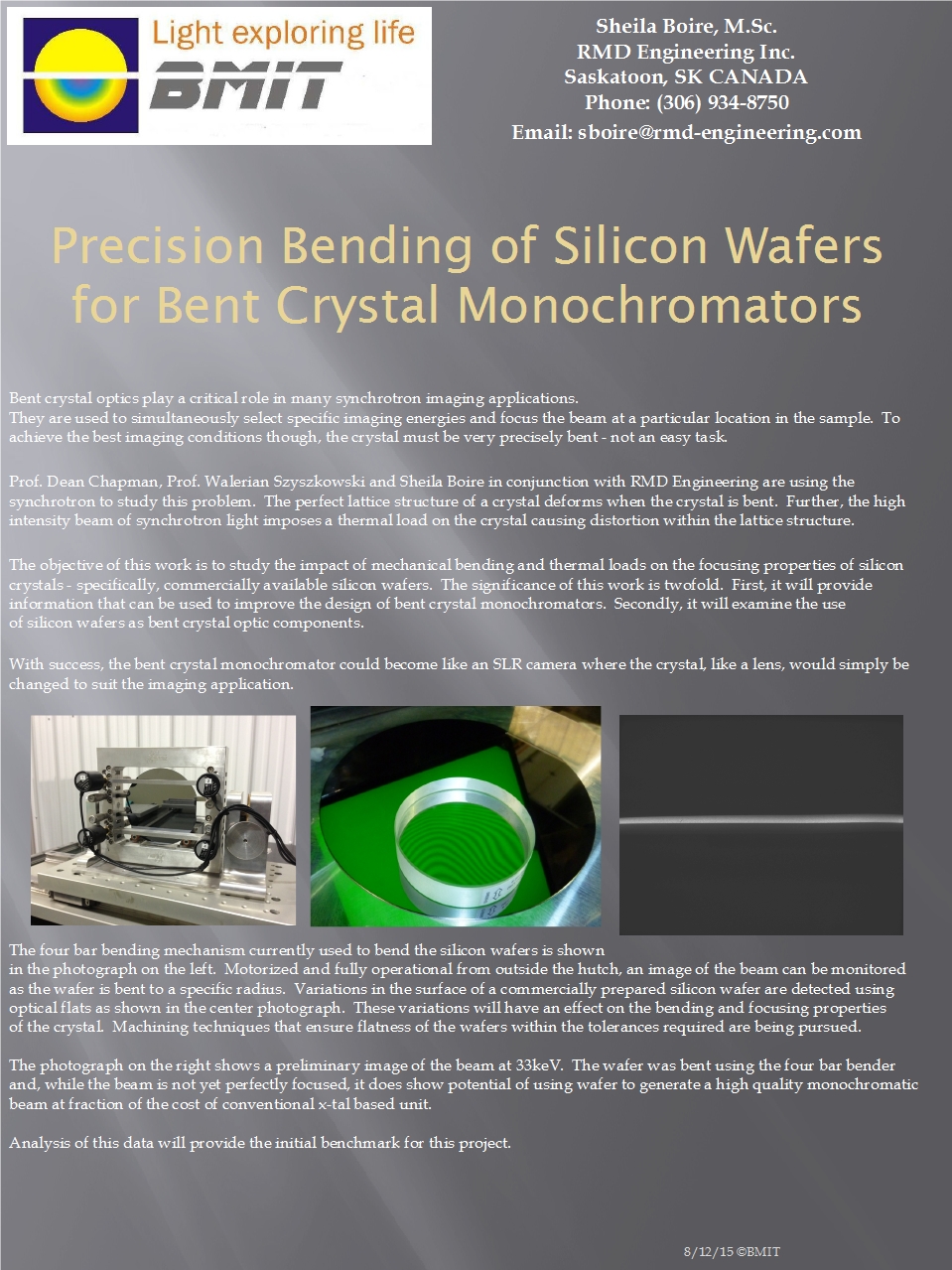 Precision Bending of Silicon Wafers for Bent Crystal Monochromators Image