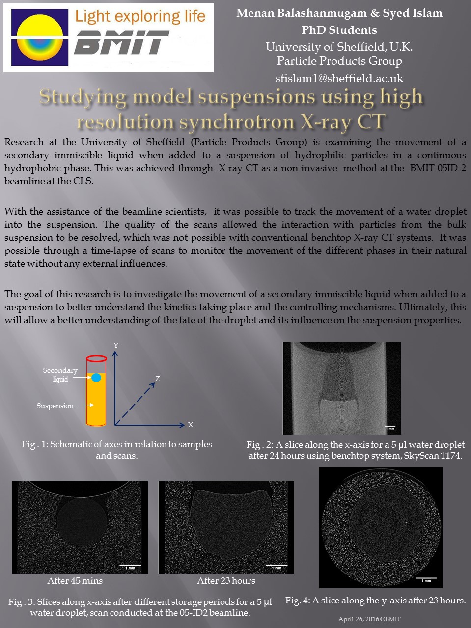 Studying model suspensions using high resolution synchrotron X-ray CT Image